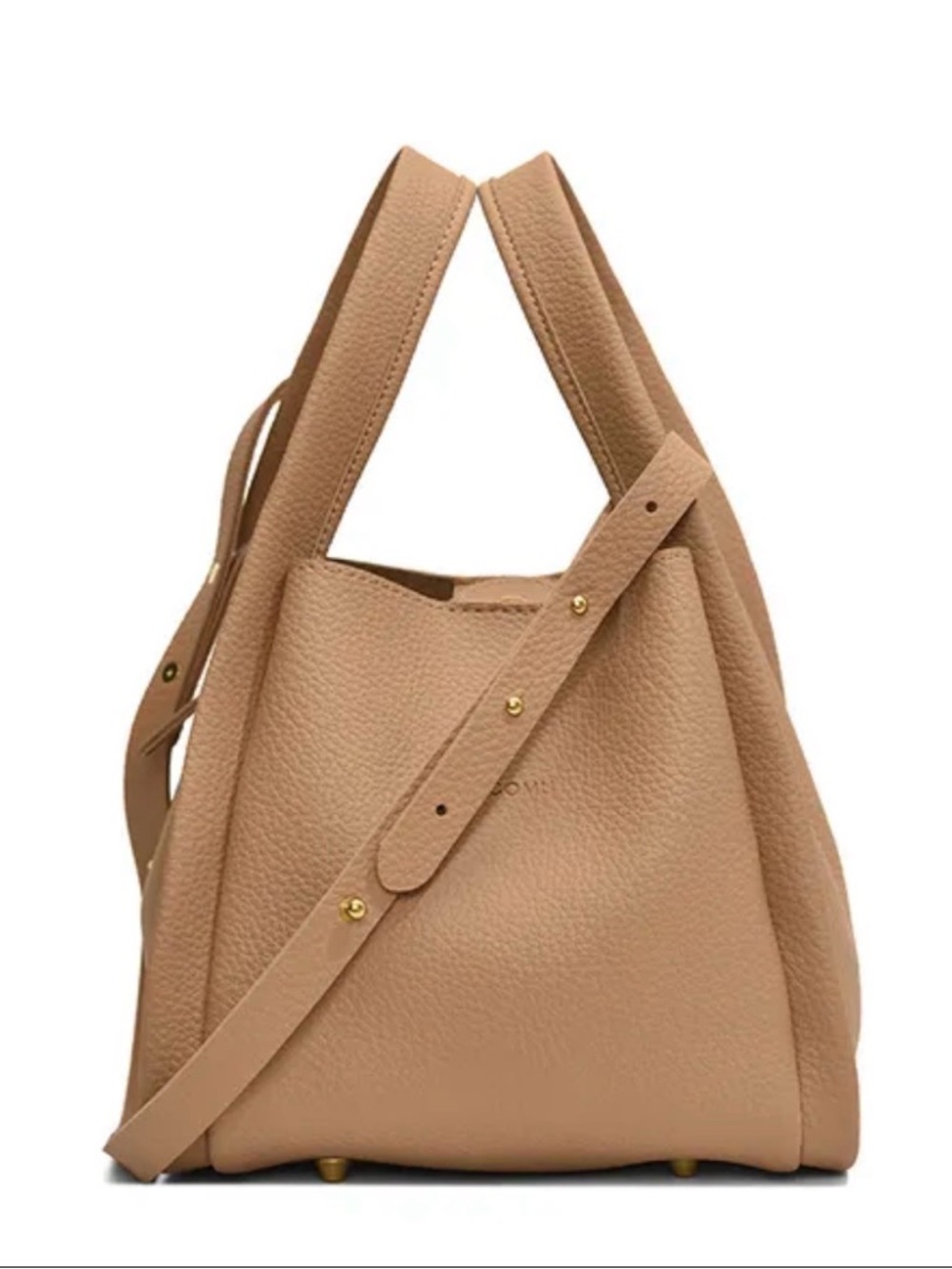 Women's Pebbled Faux Leather Crossbody Handbag Bag in Taupe/Elephant Grey